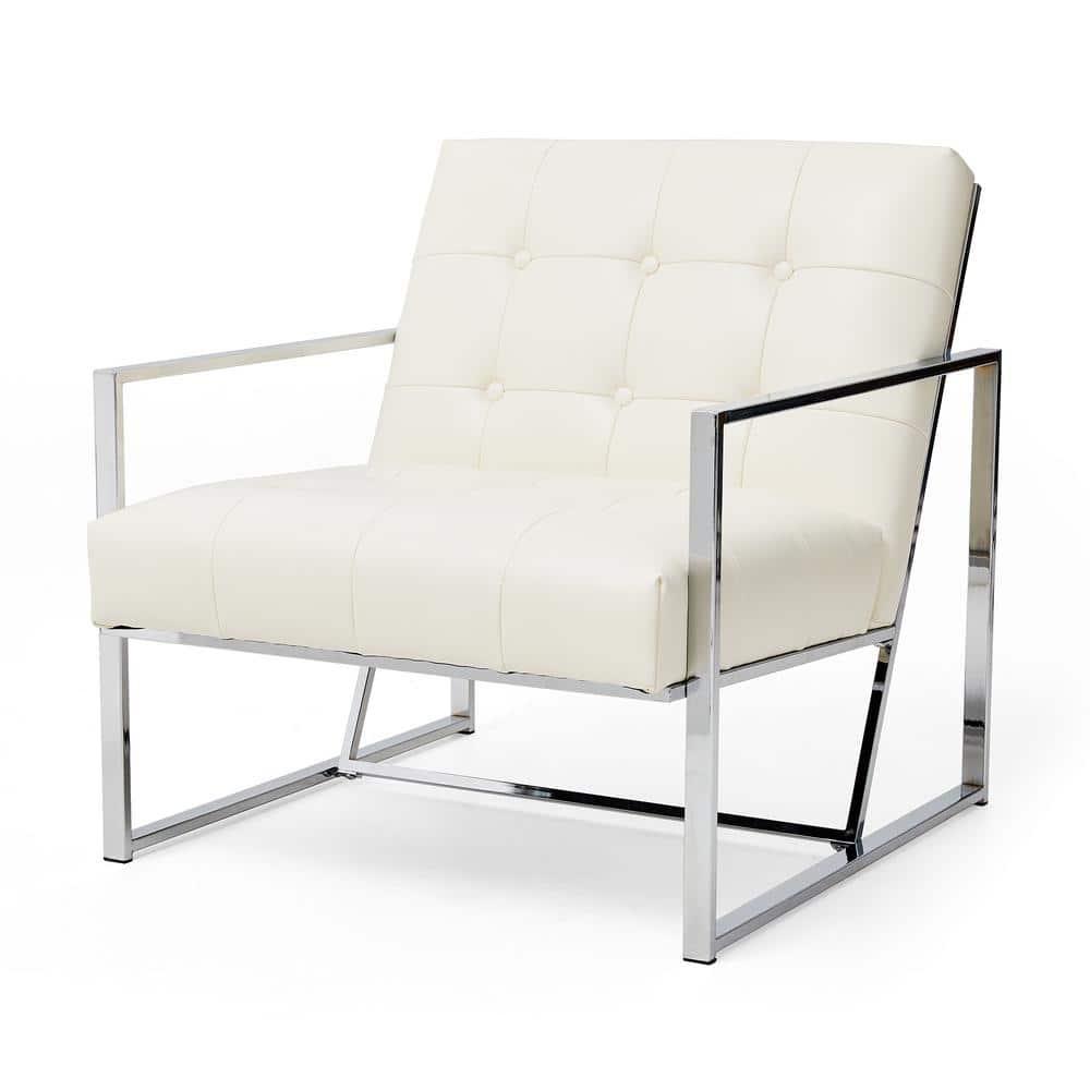 Siebo 30'' Wide Tufted Cream Armchair