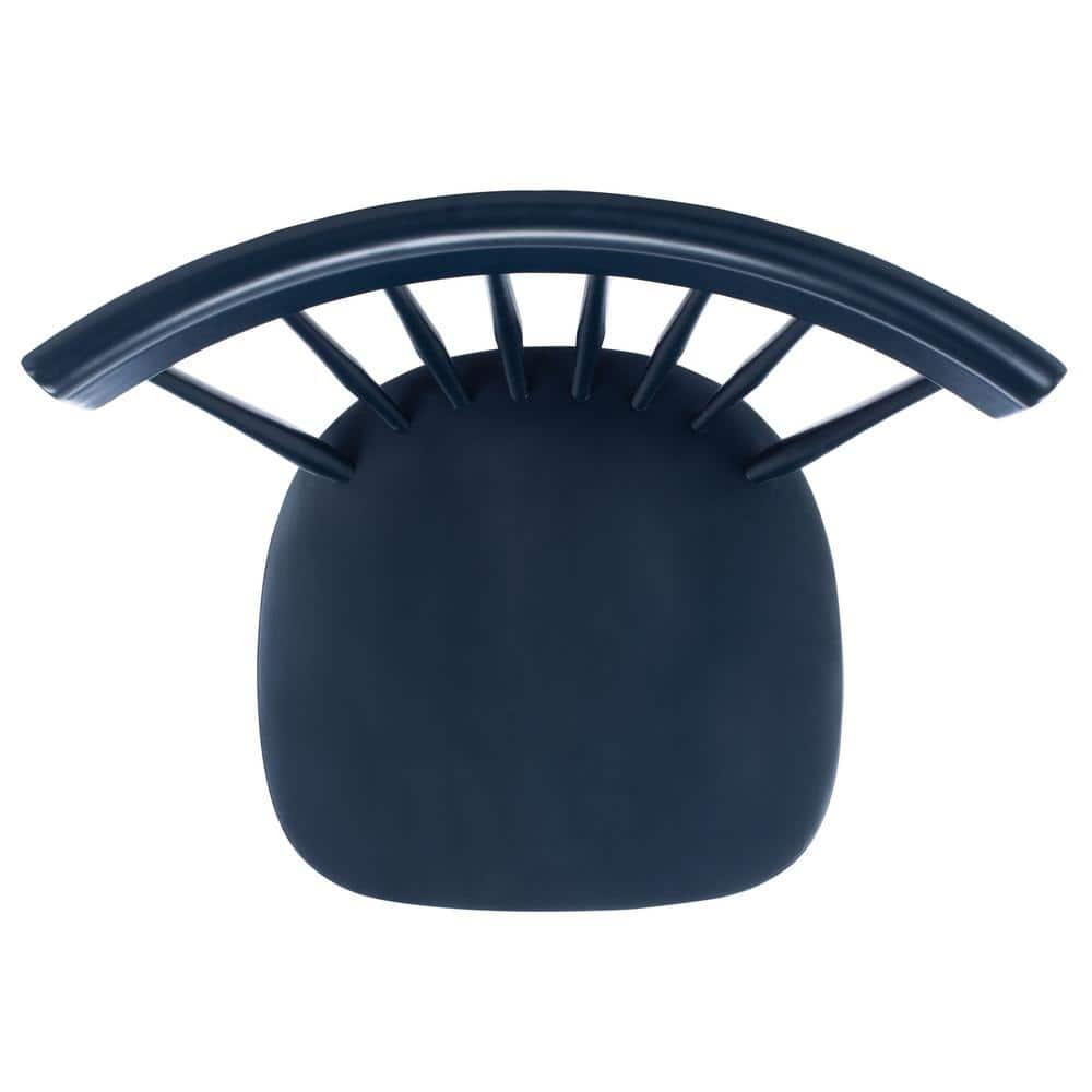 SAFAVIEH Parker Solid 17 in. H Spindle Dining Chair, Navy, Set of 2
