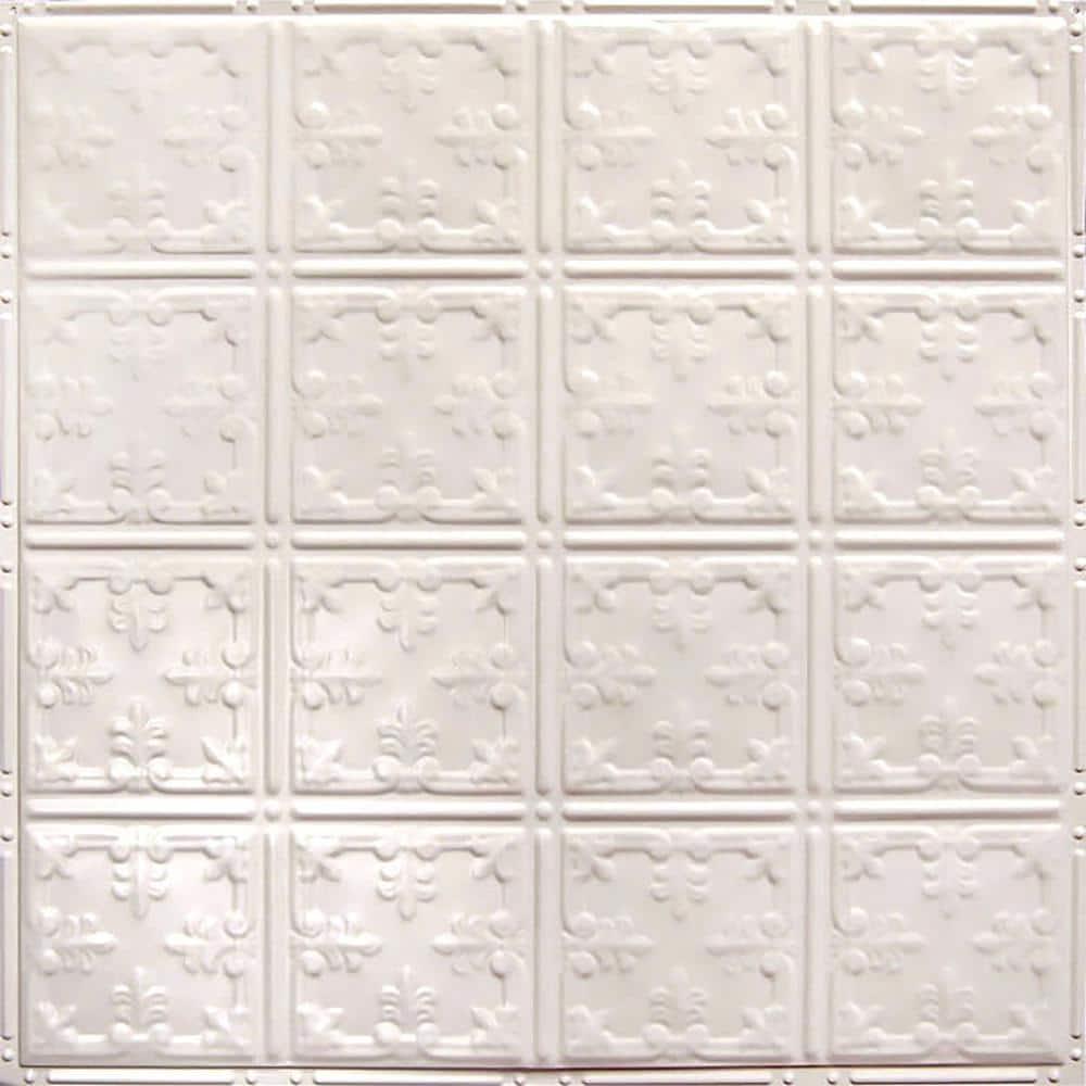 American Tin Ceilings Pattern #21 24 x 24 inch Metal Tin Tiles with Backsplash Kit (Set of 5)