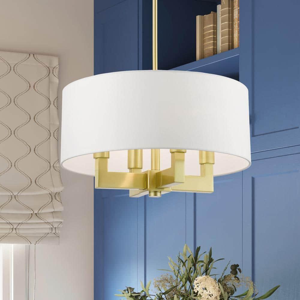 Livex Lighting Cresthaven 4 - Light Chandelier in  Satin Brass