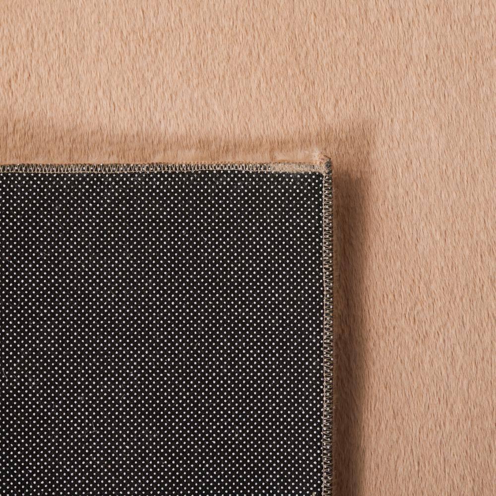 Faux Rabbit Fur FRF500 Power Loomed Machine Washable Indoor Area Rug - Beige - 6'x6' - Safavieh
