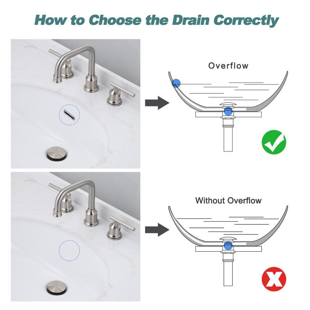 Pop-Up Bathroom Sink Drain with Overflow( 2Pack)