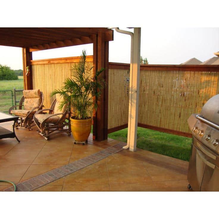 Natural Bamboo Fencing Decorative No Dig Fence Panels 3/4" D