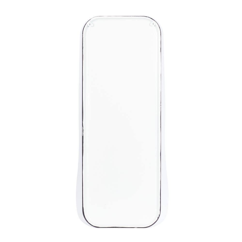 42" x 16" Vintage Country Iron Farmhouse Metal Sign Wall Decor Black - Olivia & May: Glazed White Rectangular Panel