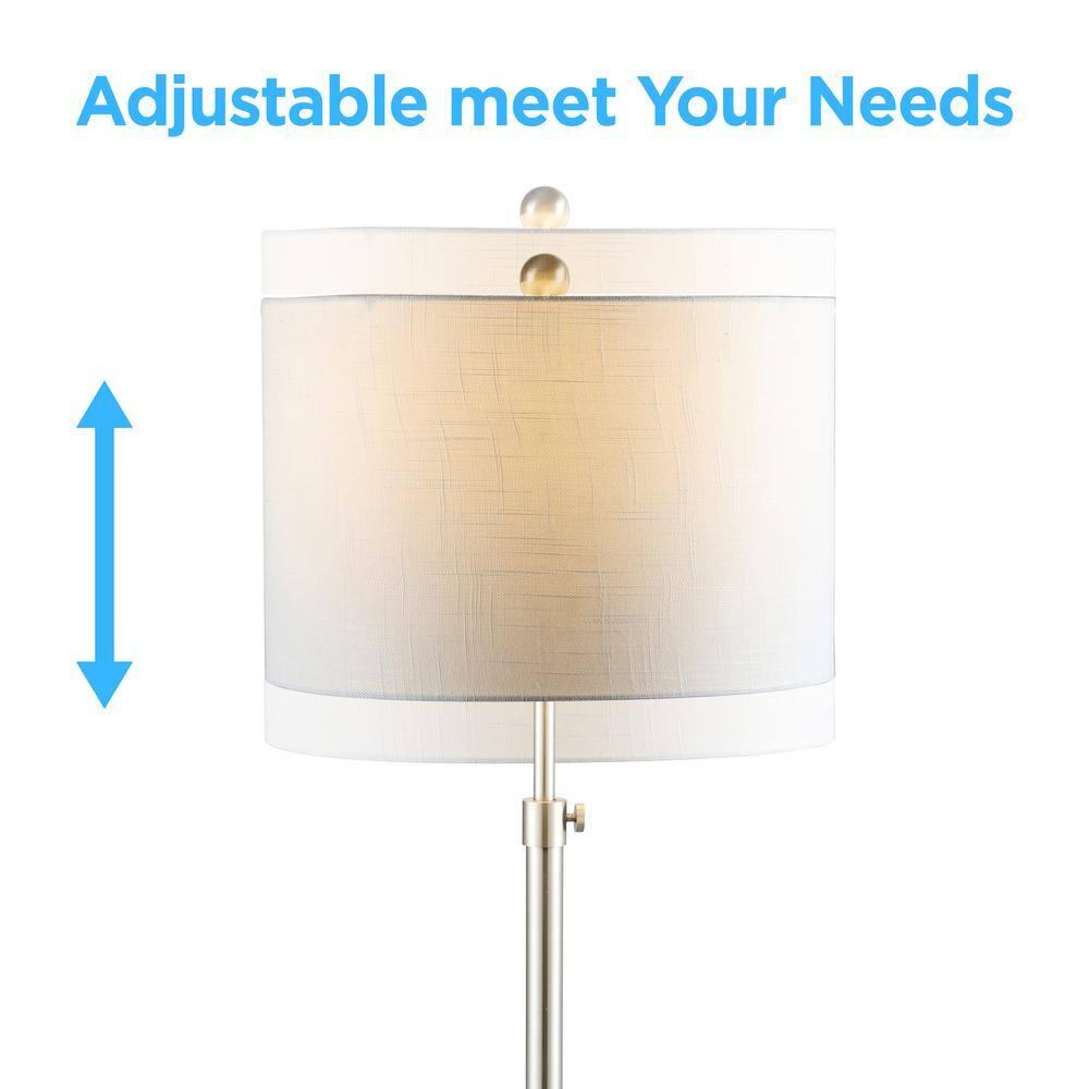 JONATHAN Y JYL3022C June 65" Adjustable Metal/Marble LED Floor Lamp, Modern, Contemporary, Glam for living room, dinning room, bedroom, office Bulb Included, Chrome