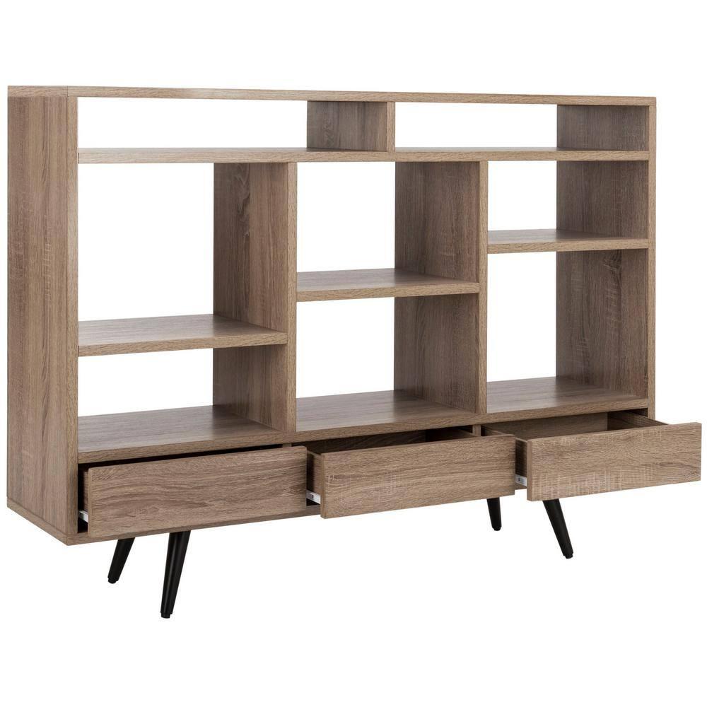 Marina Etagere - FOX4279 - Light Brown/Black - Safavieh Couture