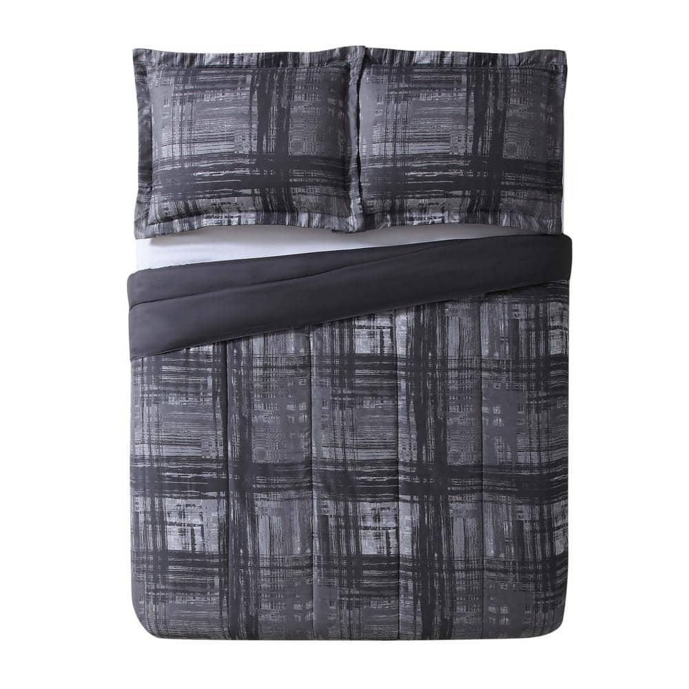 Style 212 Camden Modern & Contemporary Box Stitch Plaid Comforter Set