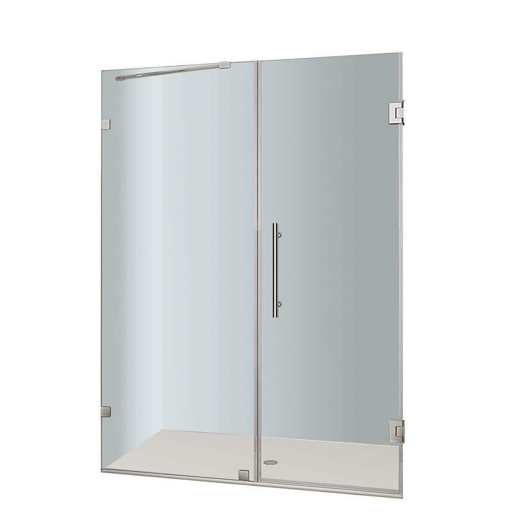 Aston SDR985-SS-53-10 Nautis 72" H Hinged Frameless Shower Door