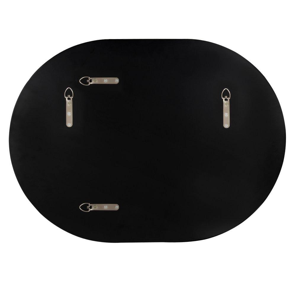 Kate and Laurel Caskill Modern Oval Mirror, 18" x 24", Black, Capsule-Shaped Accent Mirror for Entryway, Living Room, or Bathroom