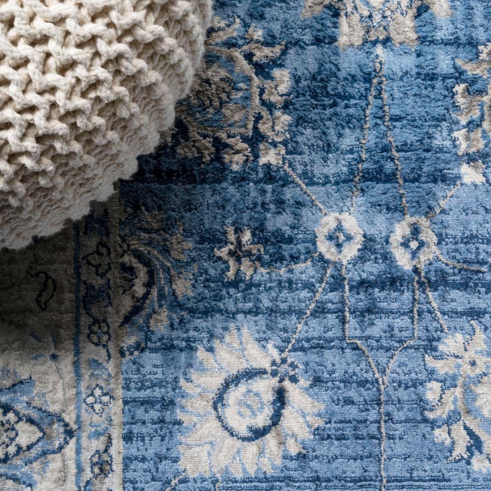 5' x 5' Modern Persian Vintage Moroccan Traditional Area Rug, Blue/Ivory - JONATHAN Y
