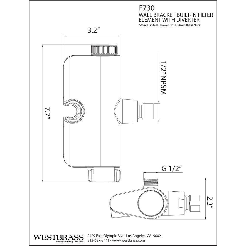 Filtered Handheld Shower Head Diverter Bracket with Jet Massage Spray System