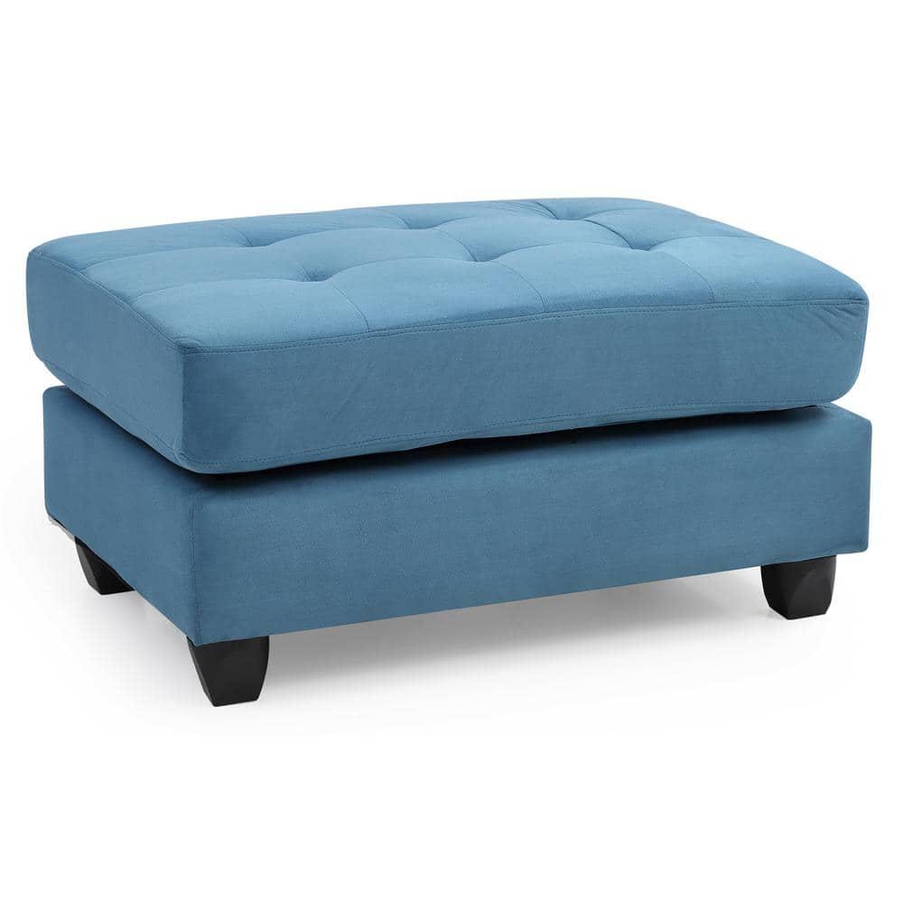 Passion Furniture Malone Aqua Tufted Ottoman