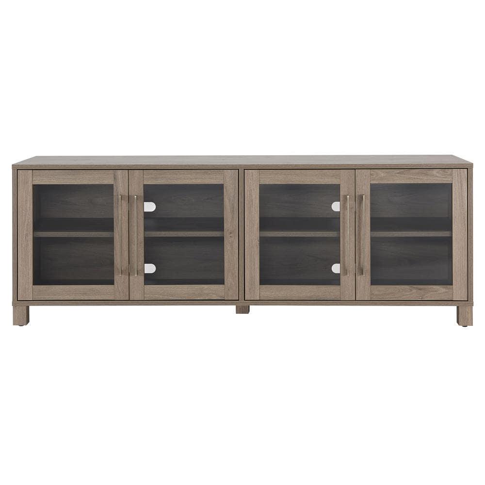 Evelyn&Zoe Quincy Rectangular TV Stand for TV's up to 75", Antiqued Gray