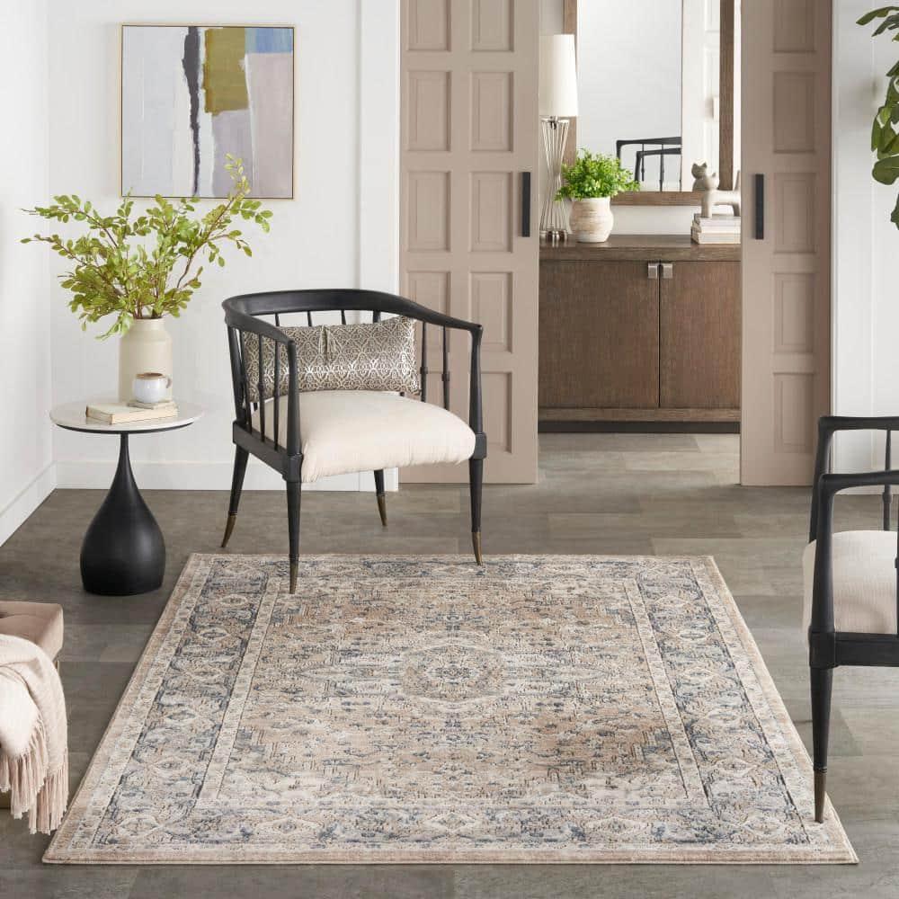 Nourison Concerto Center Medallion Indoor Rug Beige Grey 5'3" x 7'3"