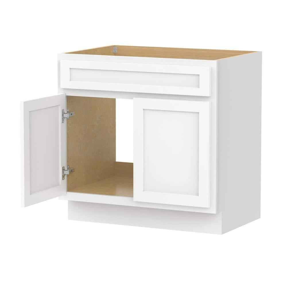 Vanity Art  Vanity Cabinet with Knockdown, White - 39 x 21 x 32.5 in.