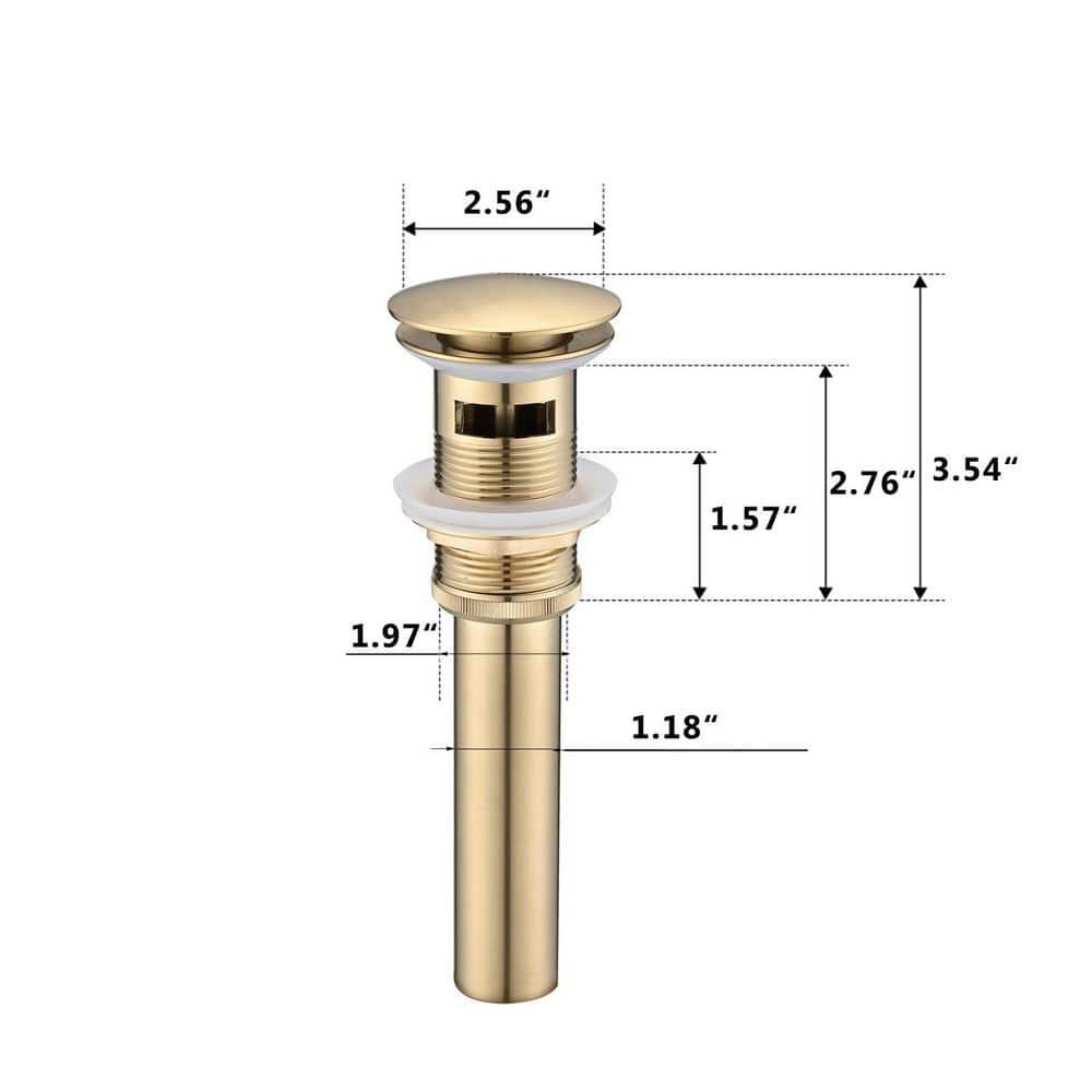 JONKEAN Bathroom Pop Up Drain Without Overflow,Vanity Vessel Sink Drain with Detachable Strainer Basket,Pop Up Drain Stopper Hair Catcher, Built-in Anti-Clogging Strainer(Brushed Gold)