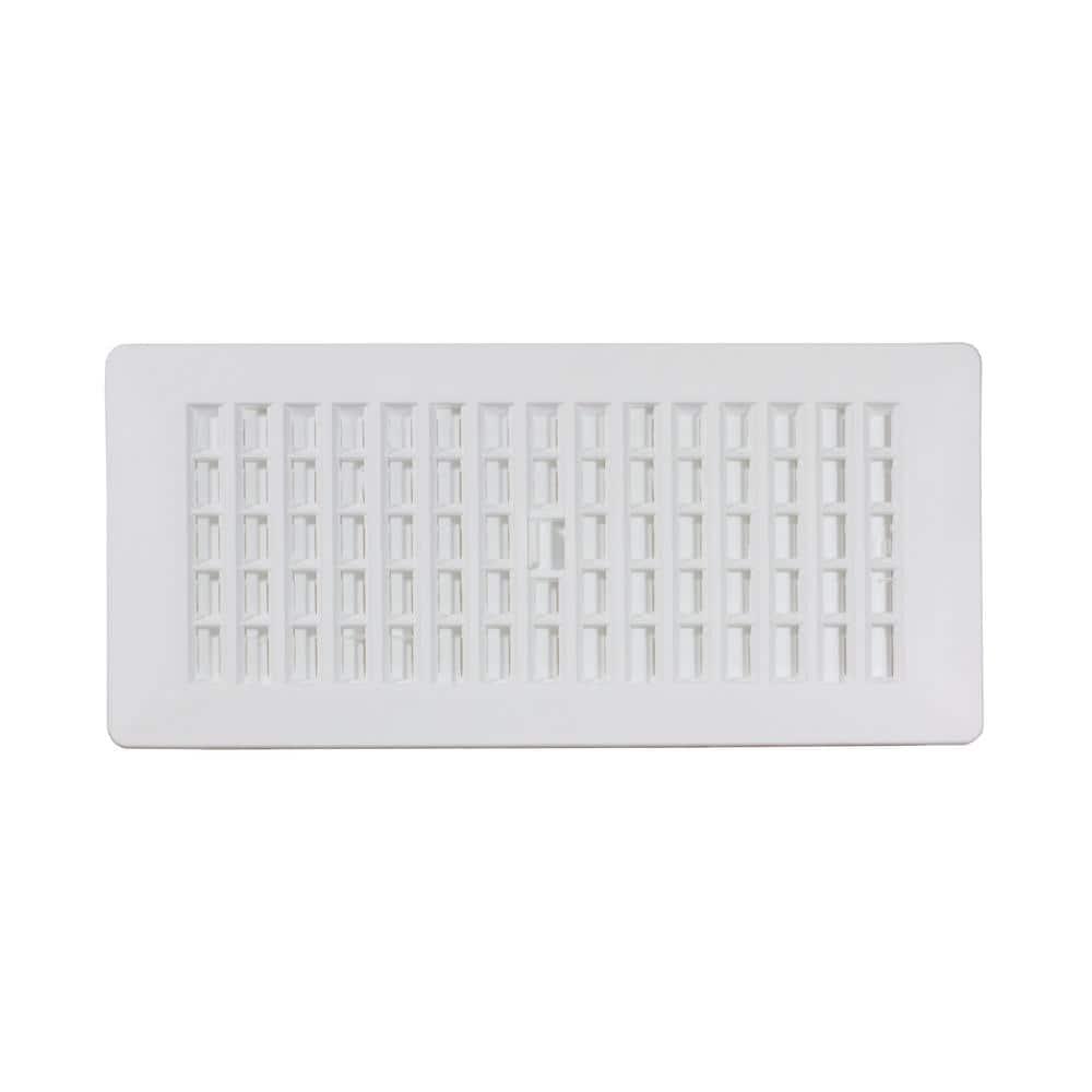 Decor Grates PL410-WH 4-Inch by 10-Inch Plastic Floor Register, White