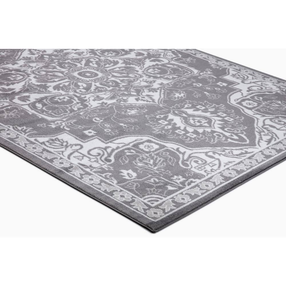 Concord Global Trading Concord Global Jefferson Collection Vintage Area Rug Grey/Ivory 6'7"x9'3" 7' x 9' Bedroom