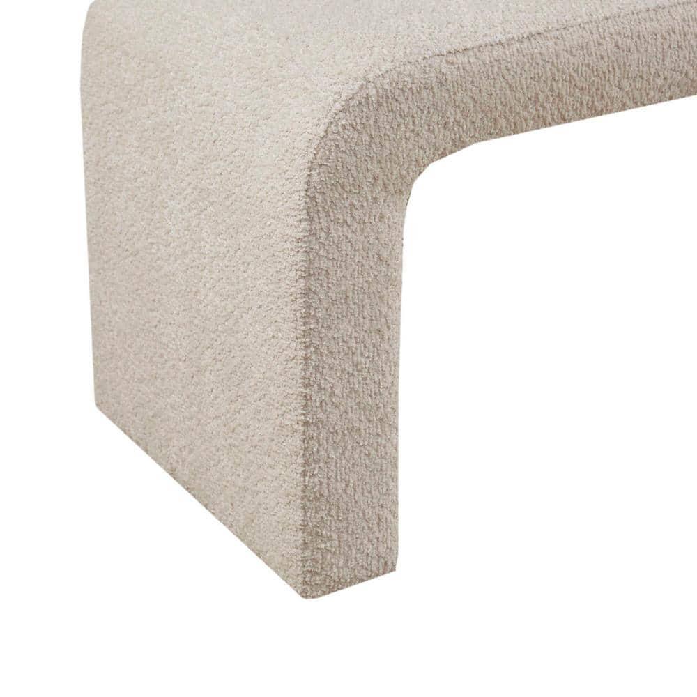 INK+IVY Steve 42" Contemporary Polyester Boucle Fabric Waterfall Bench in Beige