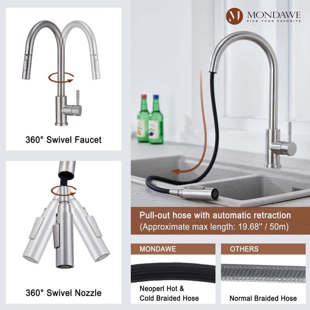 Mondawe Pull Down Kitchen Faucet