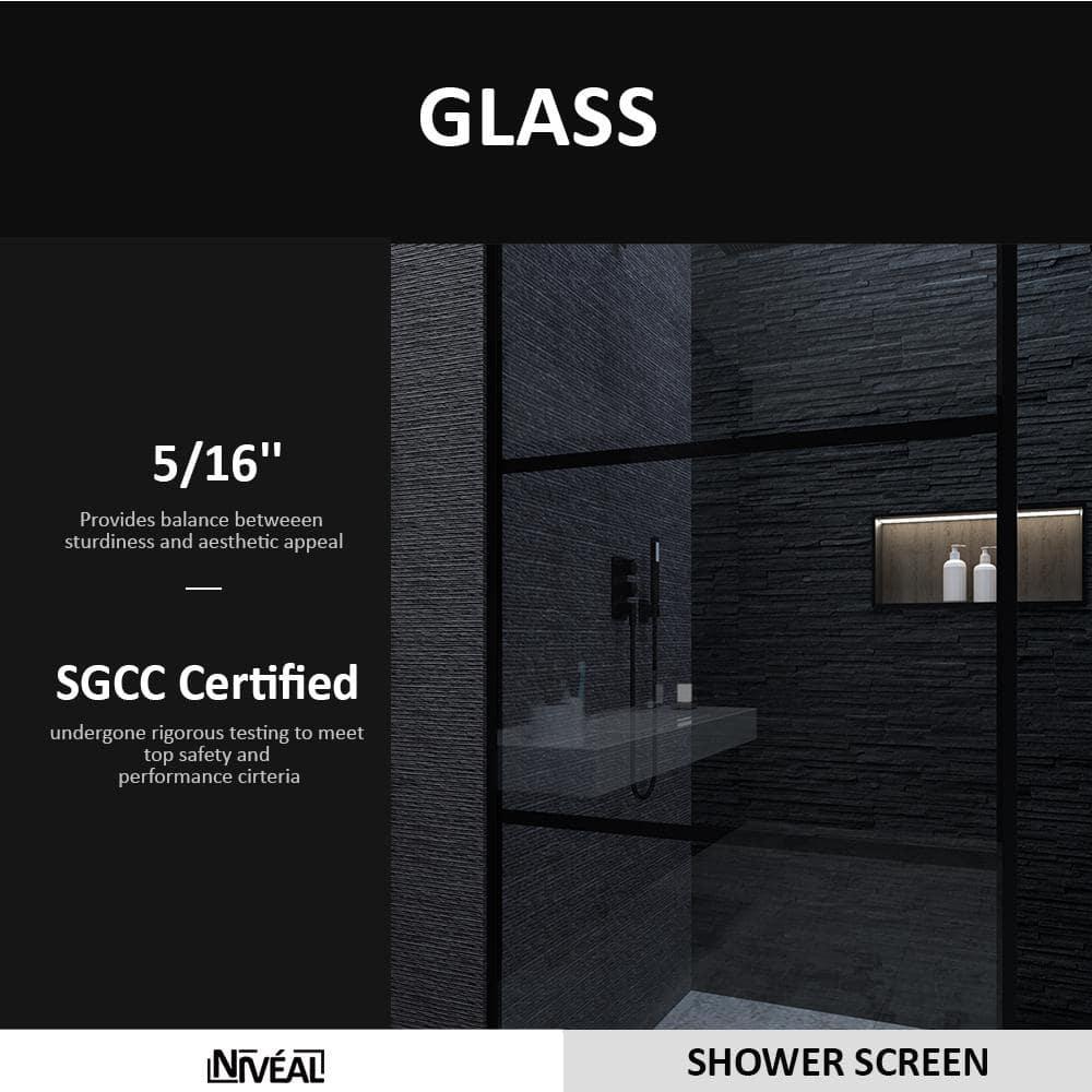 Fixed Framed Shower Screen with 5/16" Clear Glass