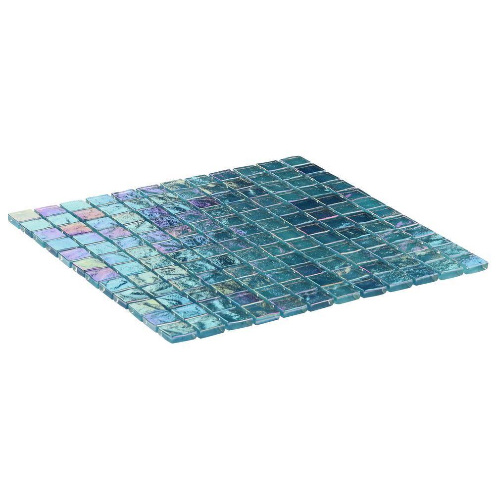 Speckle 11.73" x 11.73" Iridescent 1" Squares Glass Mosaic Wall Tile (0.95 Sq. Ft. / Sheet)