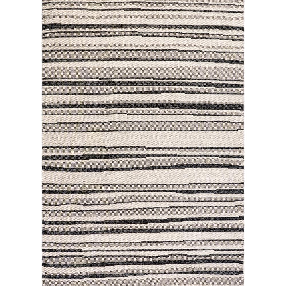 5' x 8' Castara Wavy Stripe Modern Indoor/Outdoor Area Rug, Cream/Dark Gray - JONATHAN Y