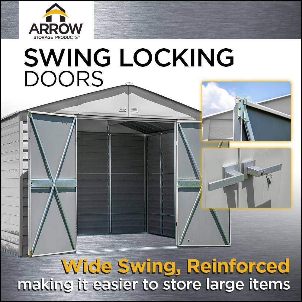 6 ft. W x 7 ft. D Galvanized Steel	 Storage Shed