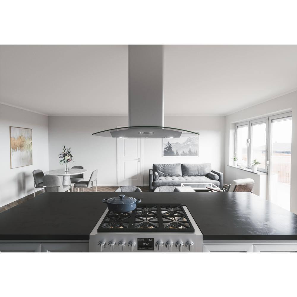 42" Milano 700 CFM Convertible Island Range Hood with Nightlight