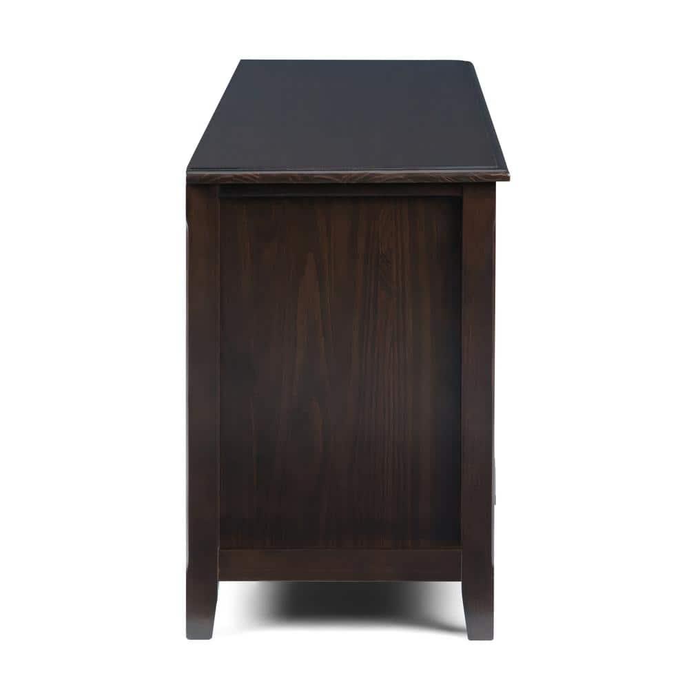 Simpli Home Burlington 72"W Solid Wood TV Stand for TVs up to 80" with 4 Cabinets