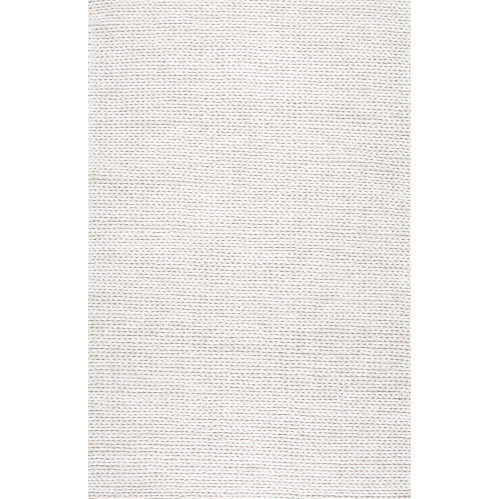 nuLOOM Penelope Braided Wool Off White 4' x 6' Farmhouse Area Rug