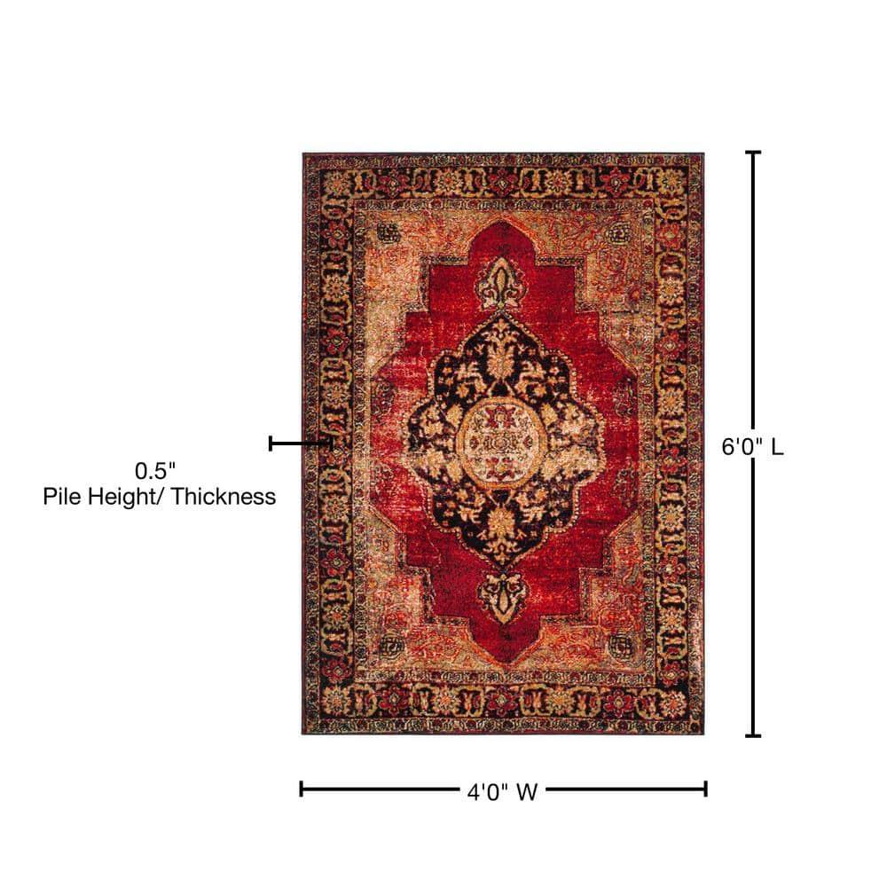 Vintage Hamadan VTH219 Power Loomed Indoor Area Rug - Red/Multi - 4'x6' - Safavieh.