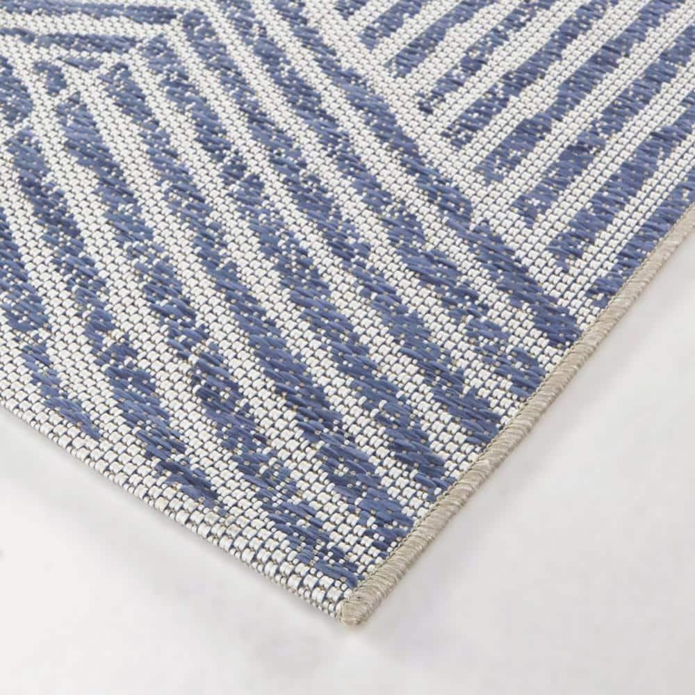Balta US, Inc Darcy Modern Stripe Indoor/Outdoor Area Rug Blue 5'3" x 7' 5' x 8' Off-White Runner, Rectangle