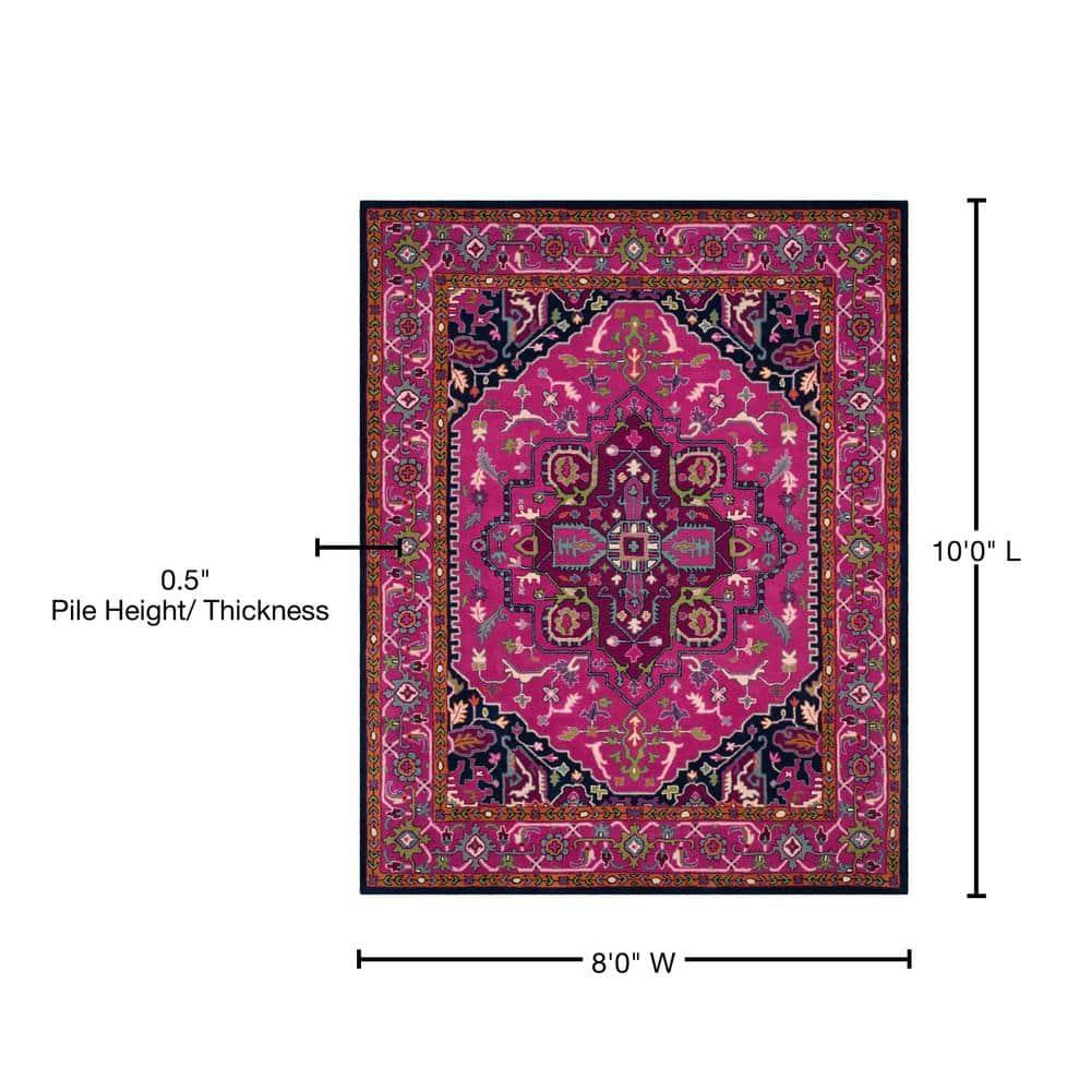 Bellagio BLG541 Hand Tufted Area Rug - Pink/Navy - 8'x10' - Safavieh.