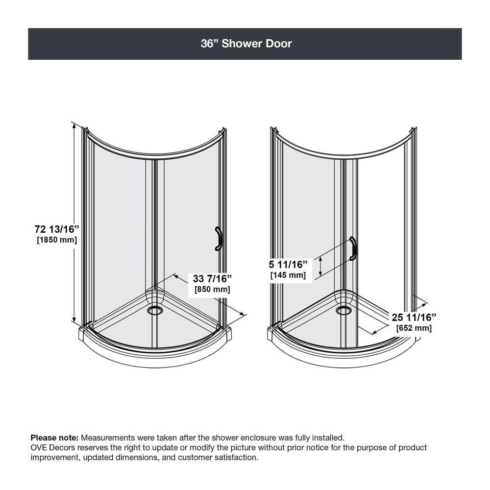Ove Decors Breeze_36_without_walls OVE Decors Breeze Premium 40 in. Round Shower Kit w/ Clear, Base in Chrome Finish