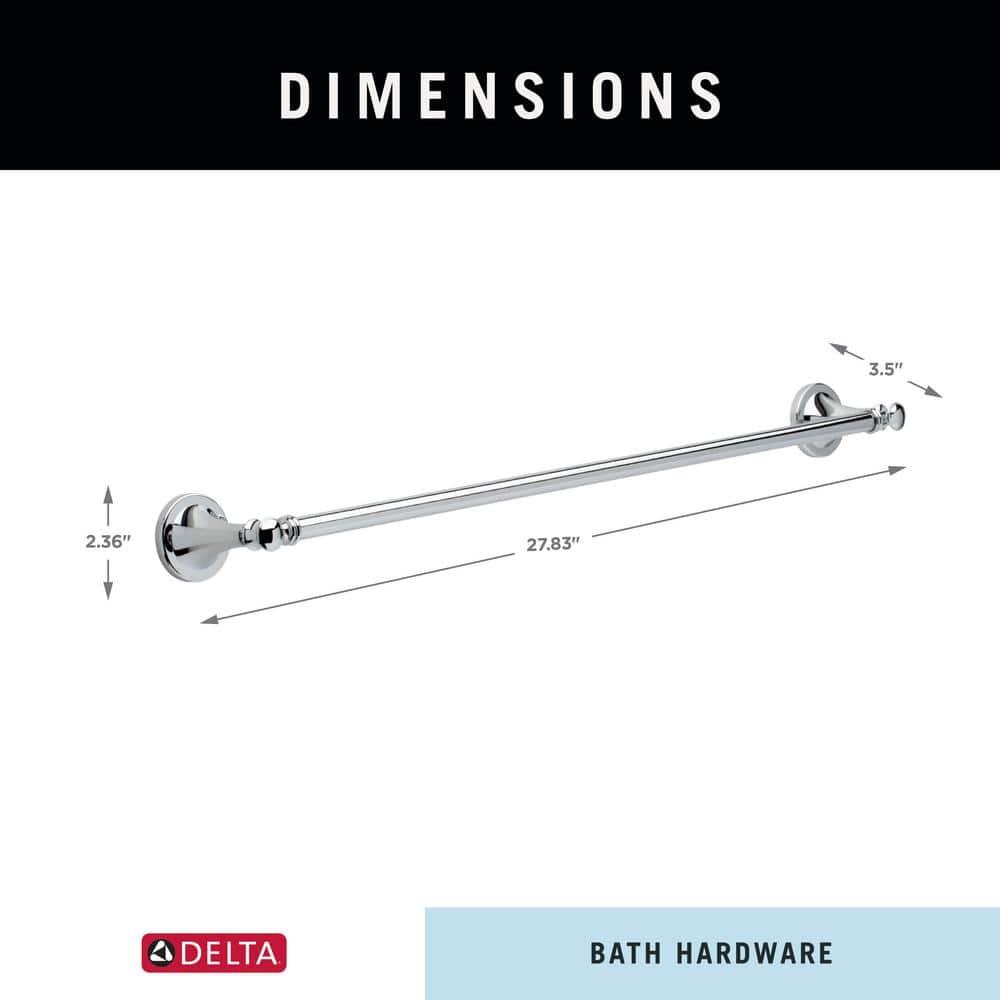 Delta Silverton Wall Mount Towel Bar Bath Hardware Accessory in Polished Chrome 132886