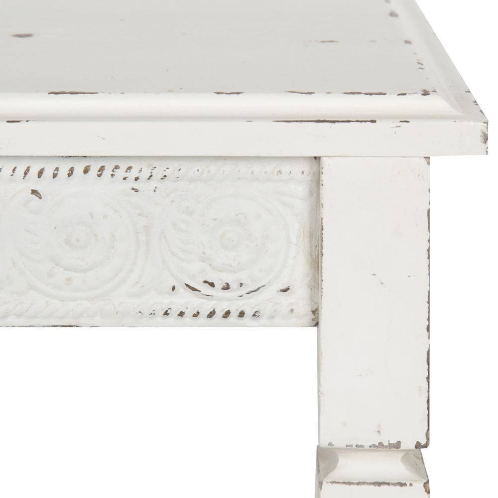 Kate and Laurel Idabelle Rectangle Wood Side Table, 13.5x22x27.75, White