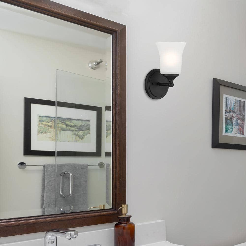 Designers Fountain Bronson 1 Light Matte Black Wall Sconce Light, D278M-WS-MB