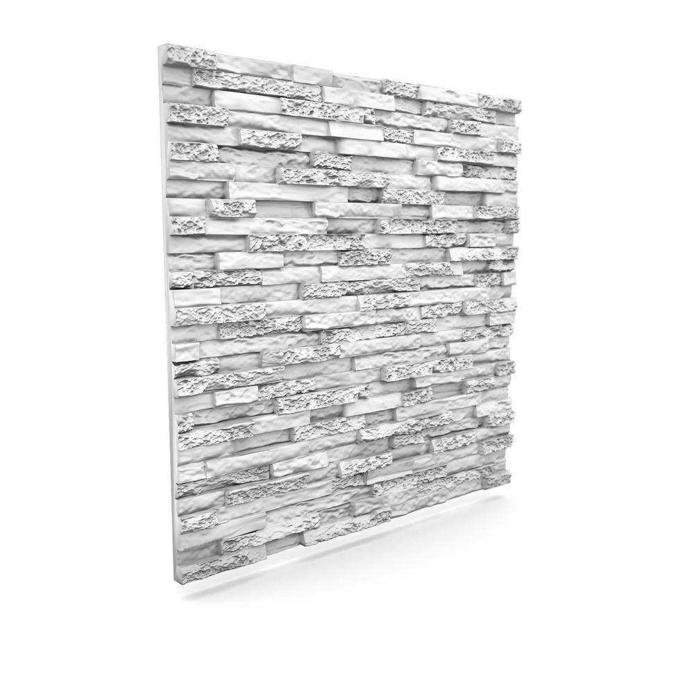 Stone 23.5" x 23.5" Seamless Glue-up 3D Wall Panels
