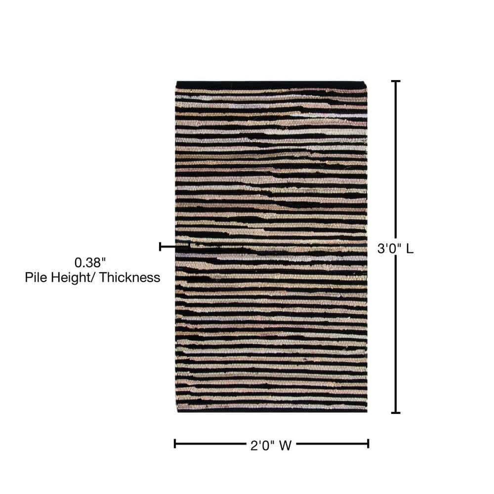 Rag Rug RAR130 Hand Woven Indoor Accent Rug - Black/Multi - 2'x3' - Safavieh.