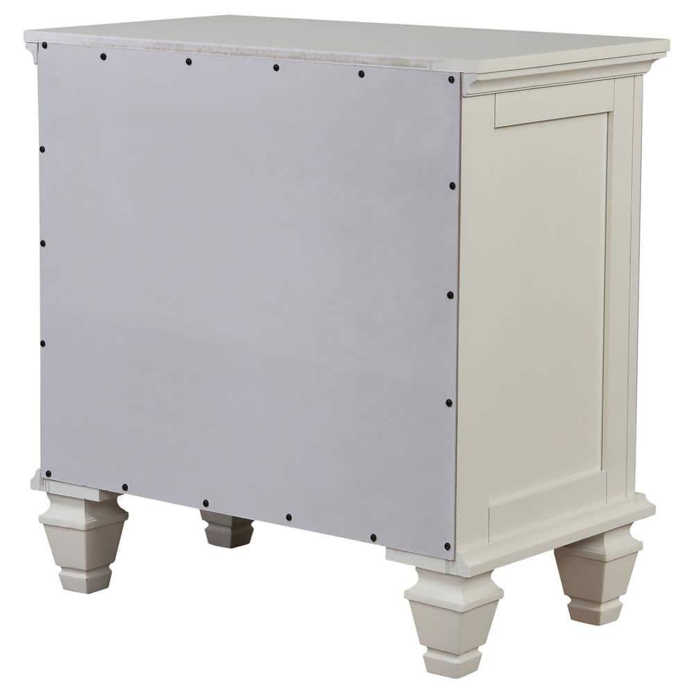 Coaster Sandy Beach Coastal 3-Drawer Wood Nightstand in White