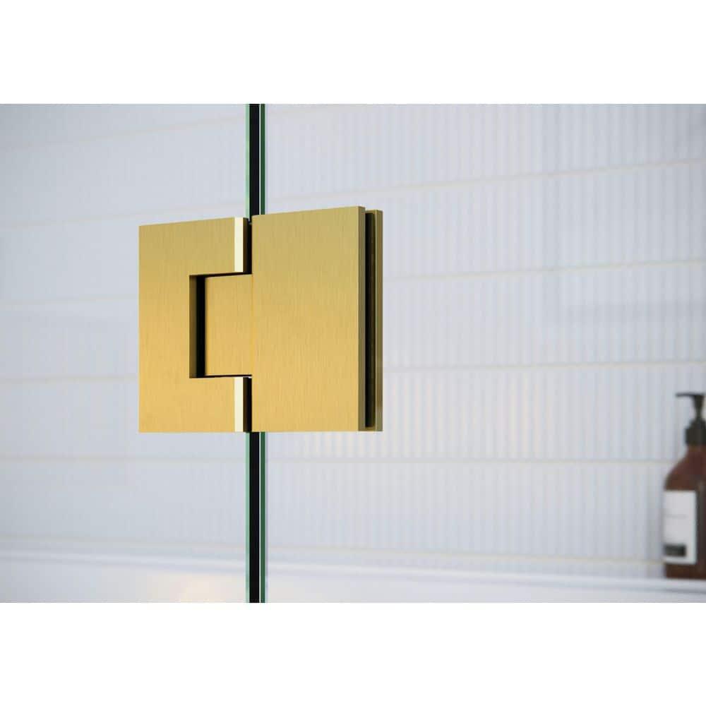 Stellar 41.25 in. W x 78 in. H Fully Frameless 3 Panel Inline Glass Hinged Shower Enclosure