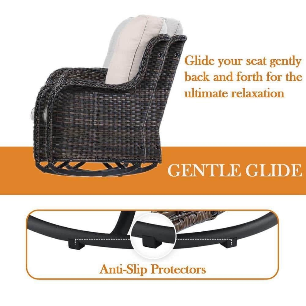 Carolina Outdoor Wicker Swivel Glide Chair with Cushions
