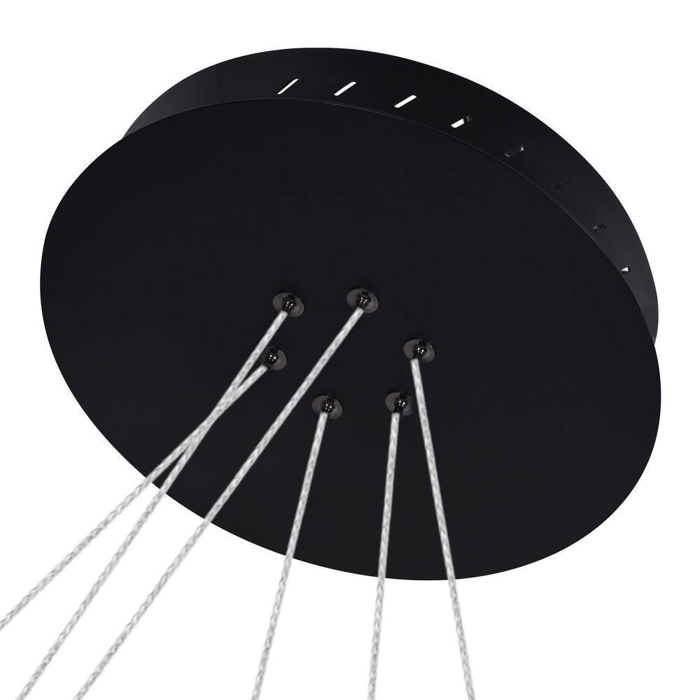 VONN Lighting Tania Trio 32-in Integrated LED Ring Pendant Height Adjustable ETL Certified Circular Chandelier