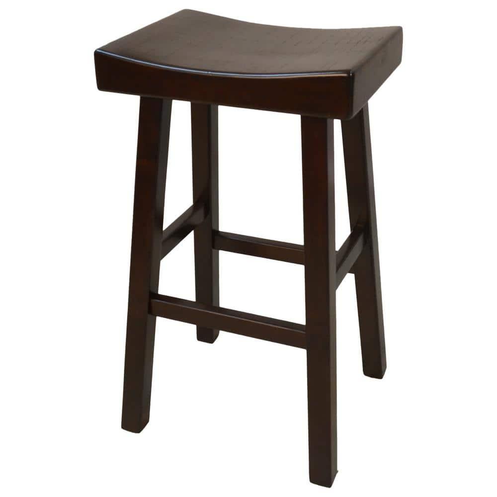 Carolina Living 30" Levi Barstool Espresso Brown: Stained MDF Legs, Fixed Height, Backless Design