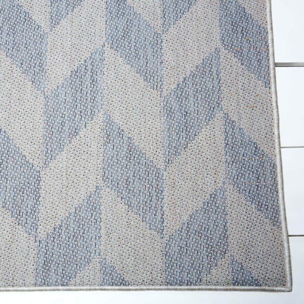 Nicole Miller New York Patio Country Calla Herringbone Indoor/Outdoor Area Rug, Blue/Grey
