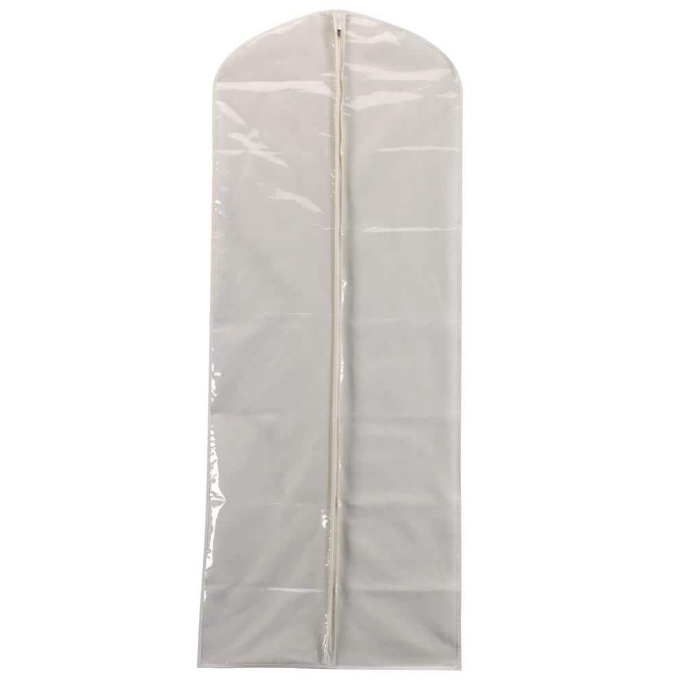 Gown Protector Bag, Durable and Breathable Canvas, Clear Front, Full-Length Zipper