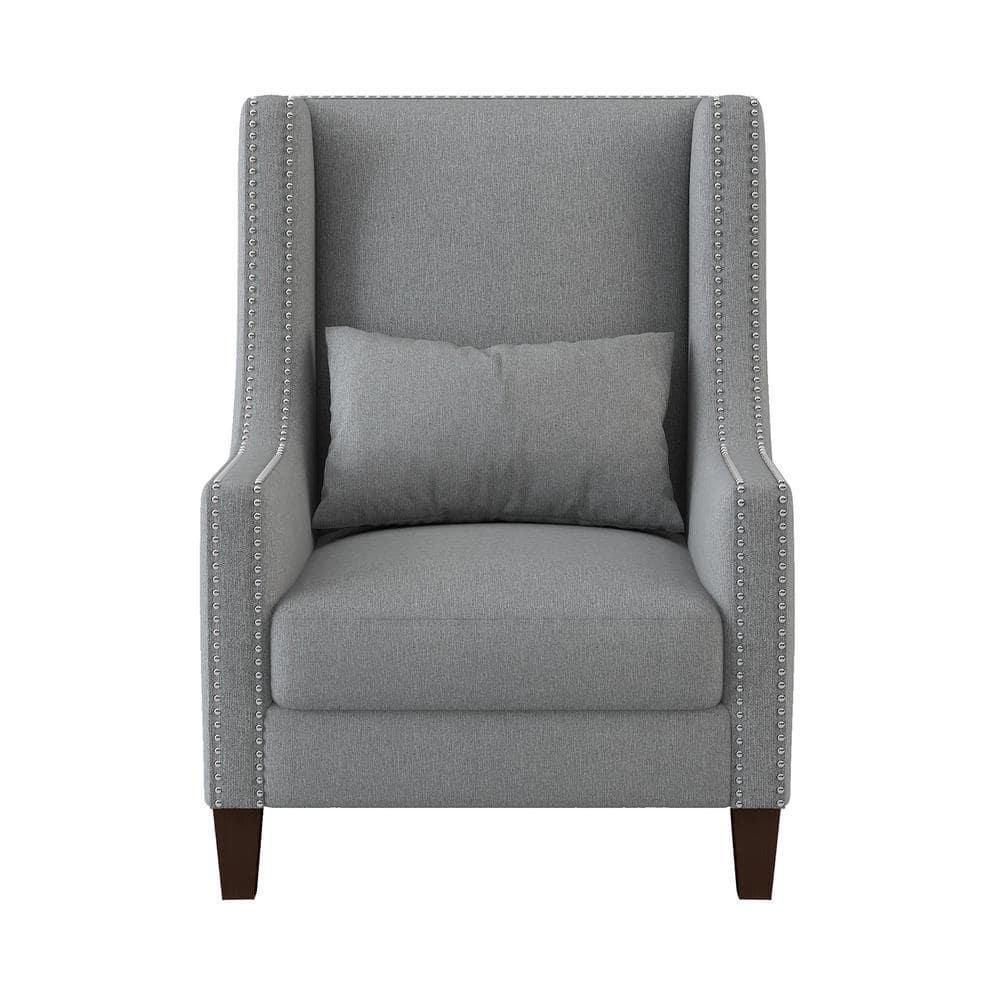 Lexicon Keller Upholstered Wingback Chair in Light Gray