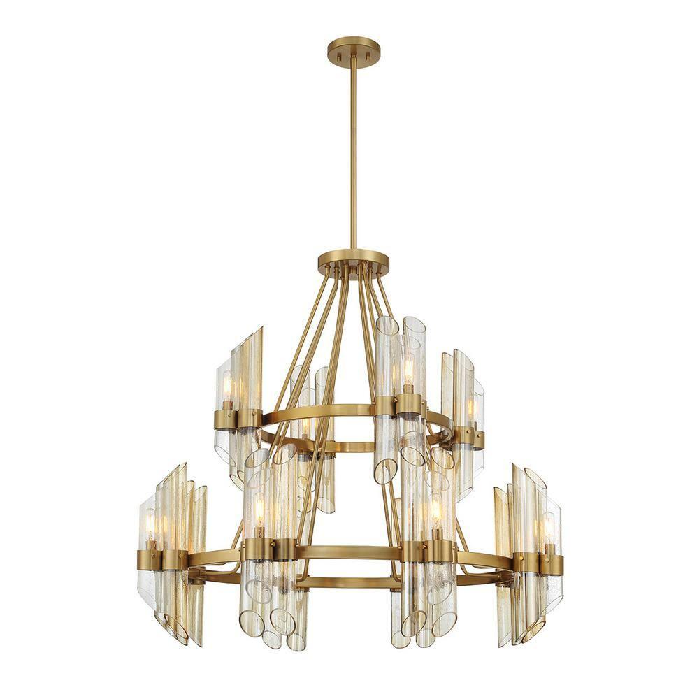 Pavinder 12-Light Chandelier in Warm Brass