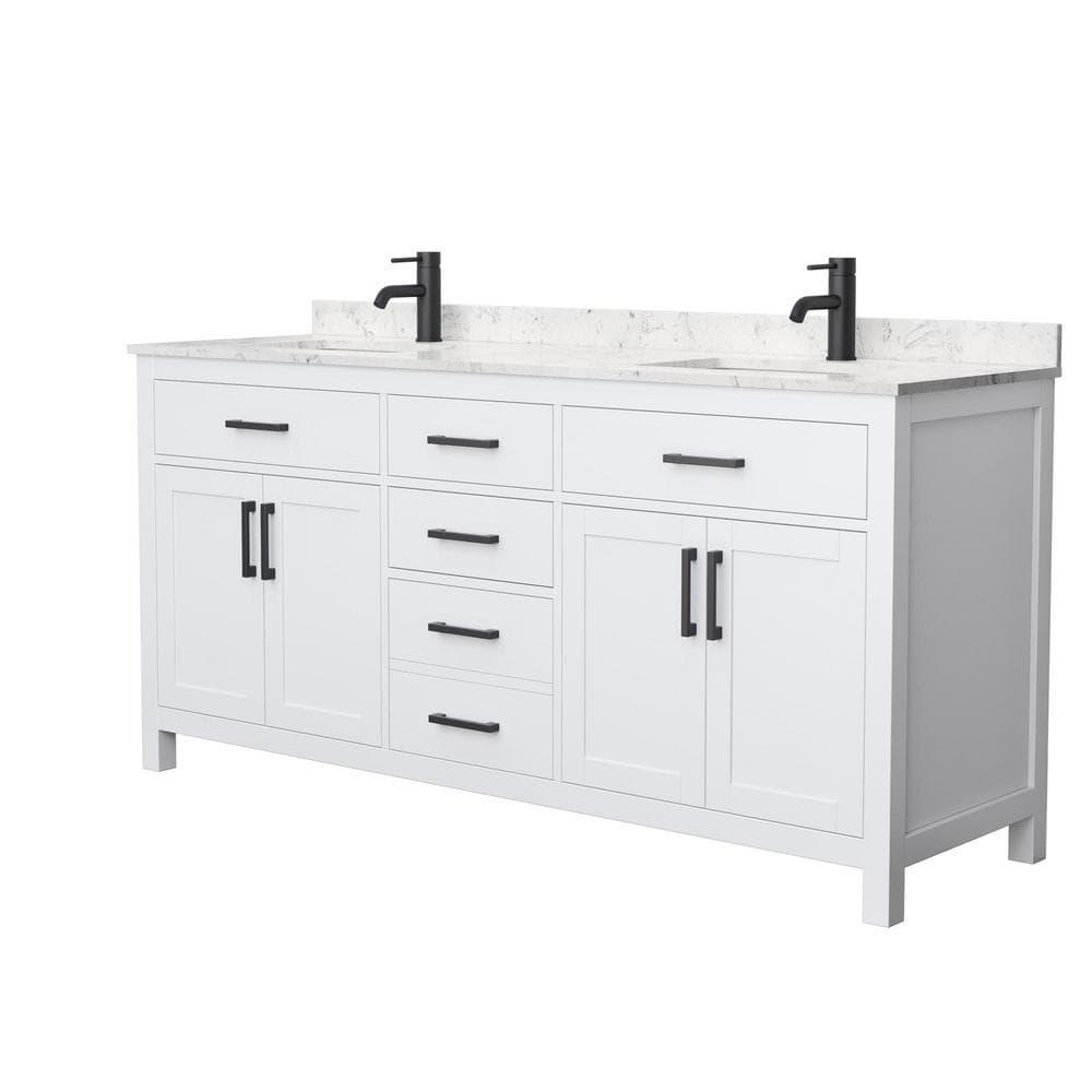 Beckett 72" Freestanding Double Bathroom Vanity with Cultured Marble Top
